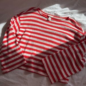 Orange & White Striped Top